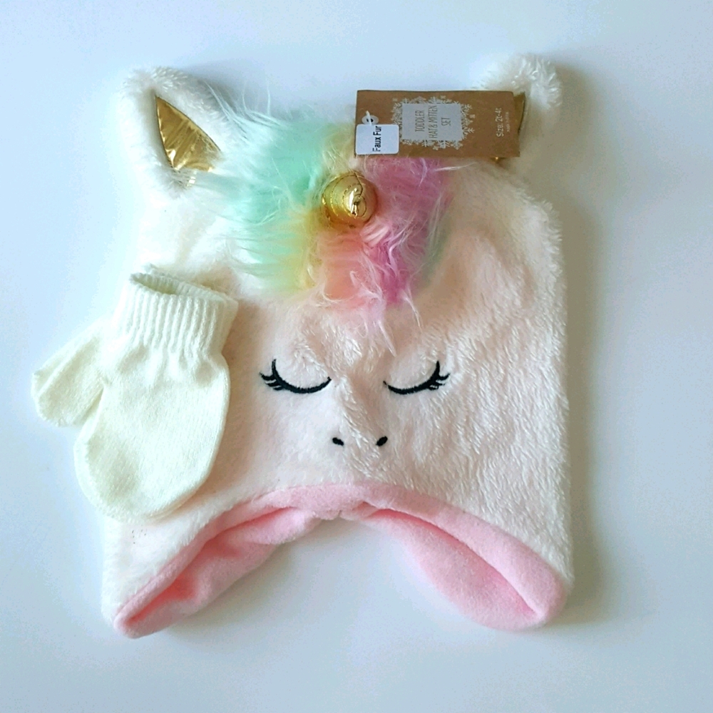 Unicorn hat & glove‎ set
